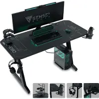 Sense7 Nomad Cybernetic Gaming Bureau, Schrijftafel, 100x50 cm, XXL muismat, computerbureau, PC-bureau, gaming bureau, klein bureau, geschikt voor een tienerkamer, PC-opstelling