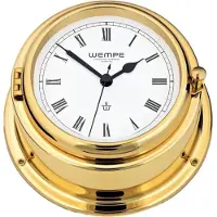 Wempe - CW310012 - Quartz scheepsklok - 150mm - Messing - Romeinse cijfers - BREMEN II