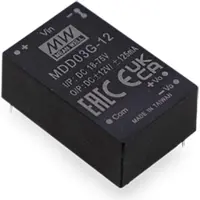 MEAN WELL MDD03G-15 DC/DC-converter, print 100 mA 3 W Aantal uitgangen: 2 x Inhoud 1 stuk(s)