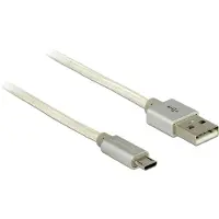 DeLOCK Premium USB Micro B naar USB-A snellaadkabel - USB2.0 - tot 3A / wit - 2 meter