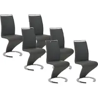 Vente-unique Set van 6 stoelen TWIZY - Kunstleer zwart
