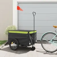 Prolenta Maison Exclusive - Fietsaanhanger, zwart en groen, 45 kg, staal