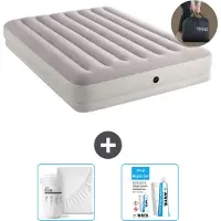 Intex Luchtbed - 2-Persoons - 152 x 203 x 30 cm - Grijs - Inclusief pomp - Hoeslaken en Reparatieset