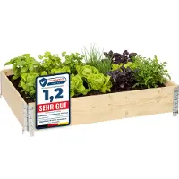 Garronda Kweekbak Palletrand 120x80x20cm - Natuurlijk - Bloemen - Kruiden - Palletframe - Natuurlijke Verhoogde Bloembedden - GD-BUD-PAL