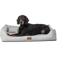 Tierlando Orthopedisch hondenbed WILLIAM Couture | Comfortabel hondenbankje - Afmetingen: 130x100cm | Kleur: 06 Lichtgrijs
