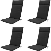 Madison tuinstoelkussen hoge rug black canvas eco+ ca. 120x50 cm set van