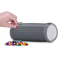 PIXIE CREW Zak met siliconenplaat en pixels, 20 cm, grijs