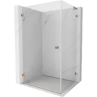 Mexen Lunar-B L draaideur douchecabine links 90 x 80 , transparant, geborsteld koper - 832L-090-080-65-00-L