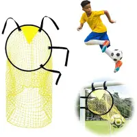 Markenlos Famanu voetbaldoel met net en tas - Verbetert de schietnauwkeurigheid - Geel - 45 x 60 cm