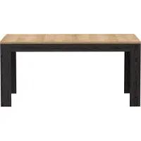 Syfax Eettafel, uitschuifbaar, rechthoekig, zwart gecombineerd met houtkleur, geschikt voor 8 personen, afmetingen: L 160-206,6 x B 90,2 x H 78,2 cm