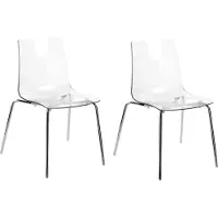 Beliani SILERTON - Eetkamerstoel set - Transparant - Polycarbonaat