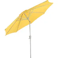 Mendler Parasol N18, tuinparasol, Ø 2,7 m kantelbaar polyester/aluminium 5 kg ~ geel