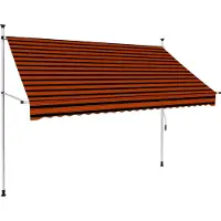 The Living Store Zonwering - Luifel - Luifel handmatig uittrekbaar 250 cm oranje en bruin - Buitenuitrusting - Terrasoverkapping - Tuinuitzet