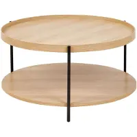 Beliani LANDER - Salontafel - Lichtbruin/Zwart - Hout