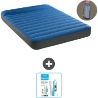 Intex Luchtbed - Twijfelaar - 137 x 191 x 22 cm - Blauw - Inclusief pomp en Reparatieset