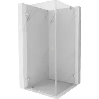 Mexen Lunar-B douchecabine scharnierend links 80 x 80 , transparant, geborsteld nikkel - 832-080-080-97-00-L