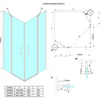 Gelco Loro Rechthoekige douchecabine voor hoekinstap 100x80cm