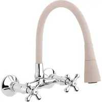Invena BADLAND Keukenmengkraan ROMA, keukenmengkraan met flexibele uitloop, beige kleur