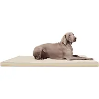 Tierlando CARLOS Ortho-Medic orthopedisch hondenbed, kunstleer, visco-materiaal - Matras - Afmetingen: 150x100 cm | Kleur: 05 Crème