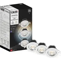 Calex Smart LED Inbouwspots - 3 Stuks - Koppelbaar - Slimme Verlichting - Dimbaar - Warm Wit Licht - Zwart