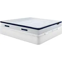 Vente-unique Bedset 180 x 200 cm - Witte bedbodem met opbergruimte + hybride matras met pocketveren - MARQUIS van PALACIO