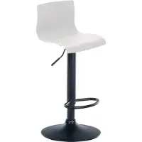 CLP Hover Barkruk - Met rugleuning - Voetsteun - Kunststof - zwart/wit