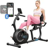 Merach Semi-Ligfiets Hometrainer - 8 Niveaus Magnetische Weerstand - LCD-scherm - Hartfrequentie Handvatten