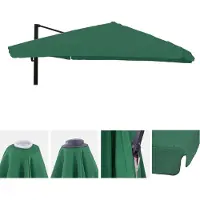 Mendler Vervangingshoes voor zweefparasol -A96 met klep, parasolhoes, 3x3m (Ø4,24m) polyester 3kg ~ donkergroen