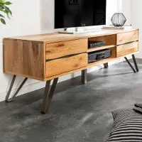 Riess Massief tv-meubel LIVING EDGE 160cm wild eiken geolied boomrand lowboard - 39434