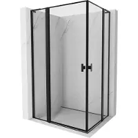 Mexen Mist L Duo draaideur douchecabine 115 x 110 , zwart frame, zwart - 8A4L-115L-110P-70-70