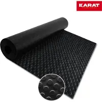 Floordirekt Platte noppen vloerbedekking, zwart. Rolbreedte: 150 cm, lengte: 100 cm