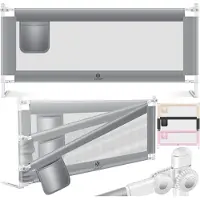 Kesser bedhekje - Bedhek Kinderbedhek voor kinderen Baby bedhek Valbeveiligingsbed voor Bed & boxspring - 200cm, Lichtgrijs