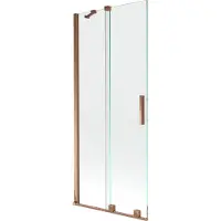 Mexen Velar badwand 2-delig schuifbaar 85 x 150 , transparant, roségoud - 896-085-000-01-60