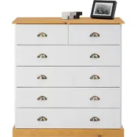 Idimex Dressoir PARIS schelp handgrepen in wit/bruin