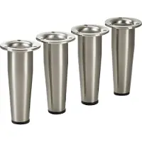 Sotech 4 stuks meubelpoot Fox-Trot, RVS-look rond, diameter: 33 mm, hoogte: 80 mm, verstelbaar