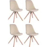 CLP Toulouse Set van 4 Stoelen - Vierkant frame - Fluweel creme natura