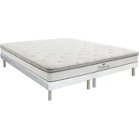 Vente-unique Set van stoffen bedbodem 180 x 200 cm en pocketveringmatras 7 zones met TPE-toplaag, dikte 28cm - ONEBIA van PALACIO