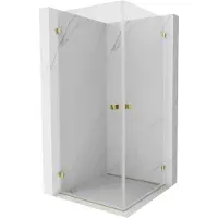 Mexen Lunar-B Duo draaideur douchecabine 75 x 75 , transparant, goud - 832-075L-075P-50-00