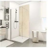 Schulte badkamer achterwand - kalksteen helder - 100x210 - zelf inkortbaar - wanddecoratie - muurdecoratie - wandpanelen - muurbekleding