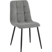 CLP Antibes Eetkamerstoel - klassiek - Metalen Frame - Belastbaar tot 150 kg - Corduroy - Ribstof/grijs