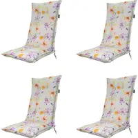 Madison tuinstoelkussen hoge rug florina purple ca. 123x50 cm set van 4