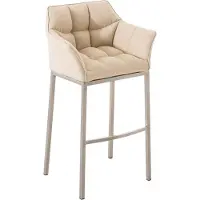 CLP Barkruk Tanja - Zithoogte 83 Cm - RVS - Stof - Crème