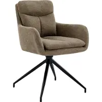 CLP Somers Eetkamerstoel - met armleuning - Draaibare fauteuil - Stof/bruin