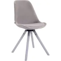 CLP Troyes Eetkamerstoel - Rond frame - Fluweel wit grijs