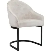 CLP Jarik Eetkamerstoel - met armleuning - Modern - Metalen Frame - Belastbaar tot 140 kg - Fluweel/creme
