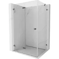 Mexen Lunar-F opvouwbare douchecabine links 90 x 80 , transparant, geborsteld pistoolgrijs - 836-090-080-66-00-L