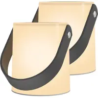 Calex Stedo Glazen Tafellamp - 2 stuks - Op Batterijen - Warm Licht