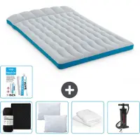 Intex Campingmat - 2-Persoons - 127 x 193 x 24 cm - Blauw - Inclusief Hoeslaken - Kussen - Pomp - Reparatieset en Kussenbeschermer