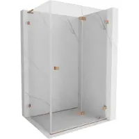 Mexen Lunar-F L opvouwbare douchecabine rechts 100 x 80 , transparant, geborsteld koper - 836L-100-080-65-00-P
