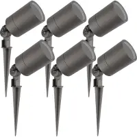 LEDVION - 6X LED Prikspots - Antraciet - IP65 - 5W - GU10 - 2M
